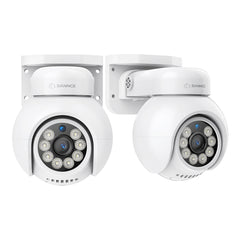 2PCS 4K 8MP UHD PoE Security Outdoor PT IP Camera - Pan & Tilt, Smart Vehicle Detection, Two-way Audio, Up to 256G TF card storage, Support Onvif, work with SANNCE N98PBD/N96PBK