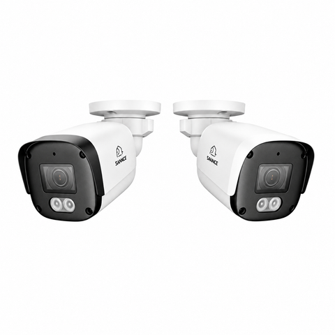 FX800 - 2PCS 4K PoE Bullet Security Camera w/ Dual-Light Color Night Vision, 129° Wider-Angle, SD Card Slot, AI Detection, Two-Way Audio, IP67 Waterproof