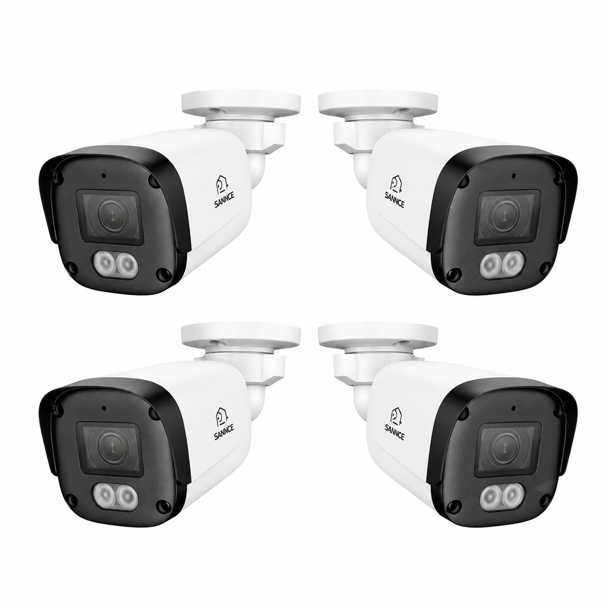 4 Pack 5MP Full HD PoE IP Bullet Security Camera, 256G Storage TF Card Capacity, Two-Way Communication