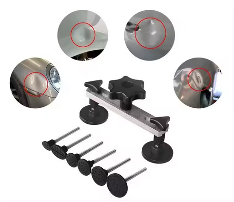 Powerful Metal Car Dent Puller Kit - Paintless Dent Repair Tool For Body, Glass & Mirrors