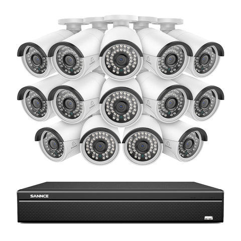 16 Channel 4K PoE Security Camera System, 8MP Outdoor PoE IP Cameras, ONVIF Supported NVR, Two-Way Audio, Smart Human/Vehicle Detection