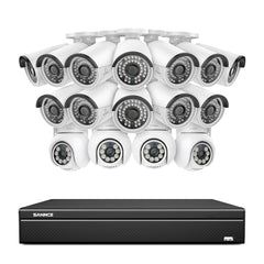 16 Channel 4K PoE Bullet & PTZ Security Camera System, 8MP Outdoor PoE IP Cameras, Pan & Tilt, ONVIF Supported NVR, Two-Way Audio, Smart Human/Vehicle Detection(4x PT Cameras+12x IP Cameras)