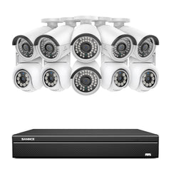 16 Channel 4K PoE Bullet & PTZ Security Camera System, 8MP Outdoor PoE IP Cameras, Pan & Tilt, ONVIF Supported NVR, Two-Way Audio, Smart Human/Vehicle Detection(4x PT Cameras+6x IP Cameras)