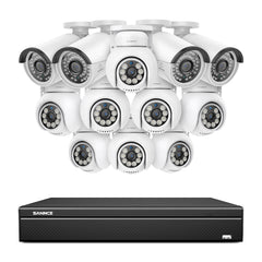 16 Channel 4K PoE Bullet & PTZ Security Camera System, 8MP Outdoor PoE IP Cameras, Pan & Tilt, ONVIF Supported NVR, Two-Way Audio, Smart Human/Vehicle Detection(8x PT Cameras+4x IP Cameras)