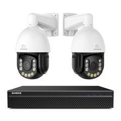 4K 8-Channel PoE Security NVR System with 2PCS 20X PTZ 8MP Cameras, Auto Tracking, Two-Way Audio, Night Vision