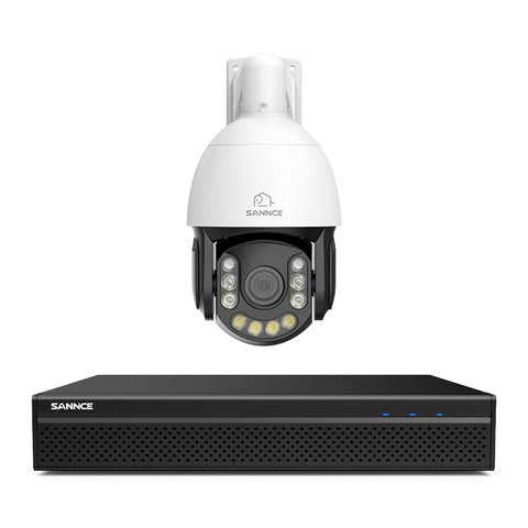 4K 8-Channel PoE SKcurity NVR System with 20X PTZ 8MP Camera, Auto Tracking, Two-Way Audio, Night Vision