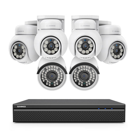 16 Channel 4K PoE Bullet & PTZ Security Camera System, 8MP Outdoor PoE IP Cameras, Pan & Tilt, ONVIF Supported NVR, Two-Way Audio, Smart Human/Vehicle Detection