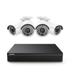 Certified Refurbished 4K 8-Channel Wired PoE Security NVR System with 4 5MP Bullet CCTV IP Cameras, Audio Recording