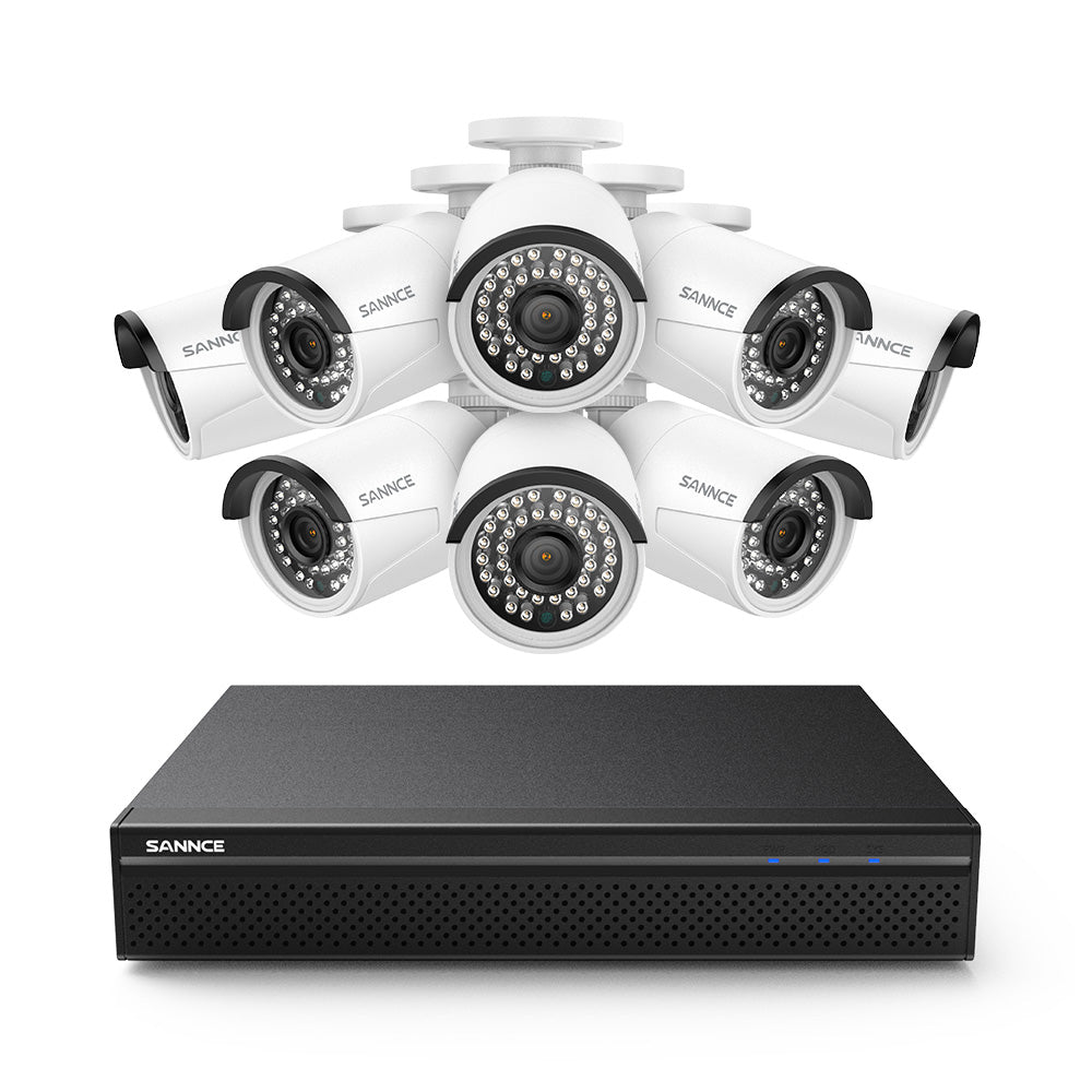 4K 8-Channel Wired PoE Security NVR System with 8 5MP Bullet CCTV IP Cameras, Audio Recording