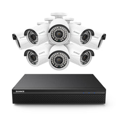 4K 8-Channel Wired PoE Security NVR System with 8 5MP Bullet CCTV IP Cameras, Audio Recording