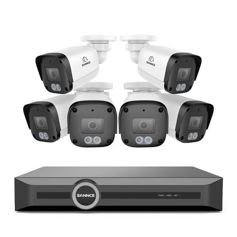 5MP 8 Channel PoE Security System, 6MP NVR, S+265., Human & Vehicle Detection, Smart Playback, Smart Notification with Image Attached