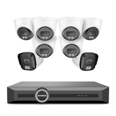 4K PoE Security Camera System w/ Audio, S+265., AI Detection, Dual-Light Color Night Vision, IP67 Waterproof (8CH + 8 Cams)