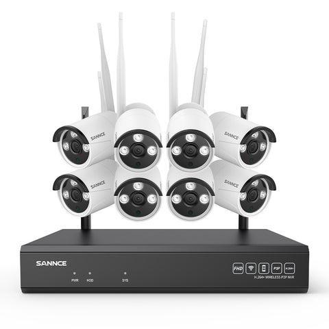 3MP 16-Channel Wireless Security Camera System, 8MP NVR, 3MP WiFi IP Camera, Two-Way Audio, IP66 Waterproof, Smart AI Human Detection, Work With Alexa
