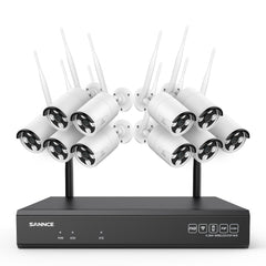 4K 16-Channel Wireless Security Camera System, 8MP NVR, 8MP WiFi IP Camera, Two-Way Audio, IP66 Waterproof, Smart AI Human Detection, Work With Alexa