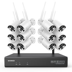 4K 16-Channel Wireless Security Camera System, 8MP NVR, 8MP WiFi IP Camera, Two-Way Audio, IP66 Waterproof, Smart AI Human Detection, Work With Alexa
