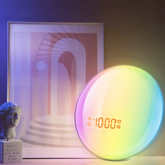 Wake-up Light with 9 Colour Modes, Two Independent Alarm Clocks, 5 Ringtones, 11 Sleep Sound Effects