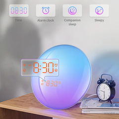 Wake-up Light with 9 Colour Modes, Two Independent Alarm Clocks, 5 Ringtones, 11 Sleep Sound Effects