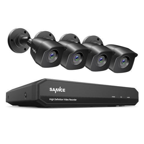 1080p Lite 8-Channel Wired Security DVR System w/ 4pcs 2MP Outdoor Bullet Cameras - Black