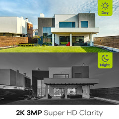 3MP 8-Channel Wireless CCTV Camera System, 8MP NVR + 4pcs 3MP WiFi IP Cameras, Audio Recording, AI Human Detection, Work With Alexa