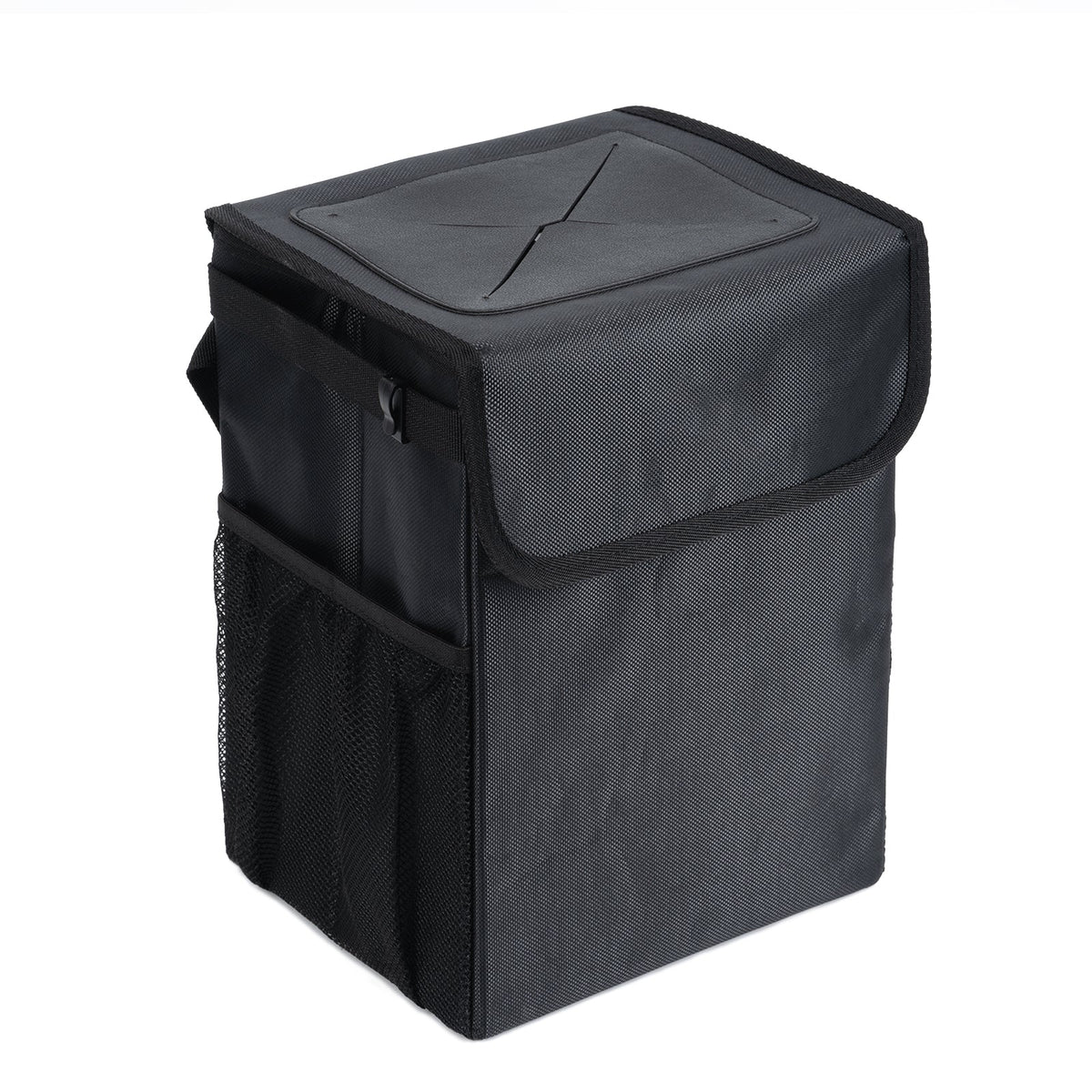 Car Trash Can with Lid and Storage Pockets, Eco-friendly, Reusable, 100% Leak-Proof Auto Organizer, Waterproof Garbage Can, Multipurpose Trash Bin