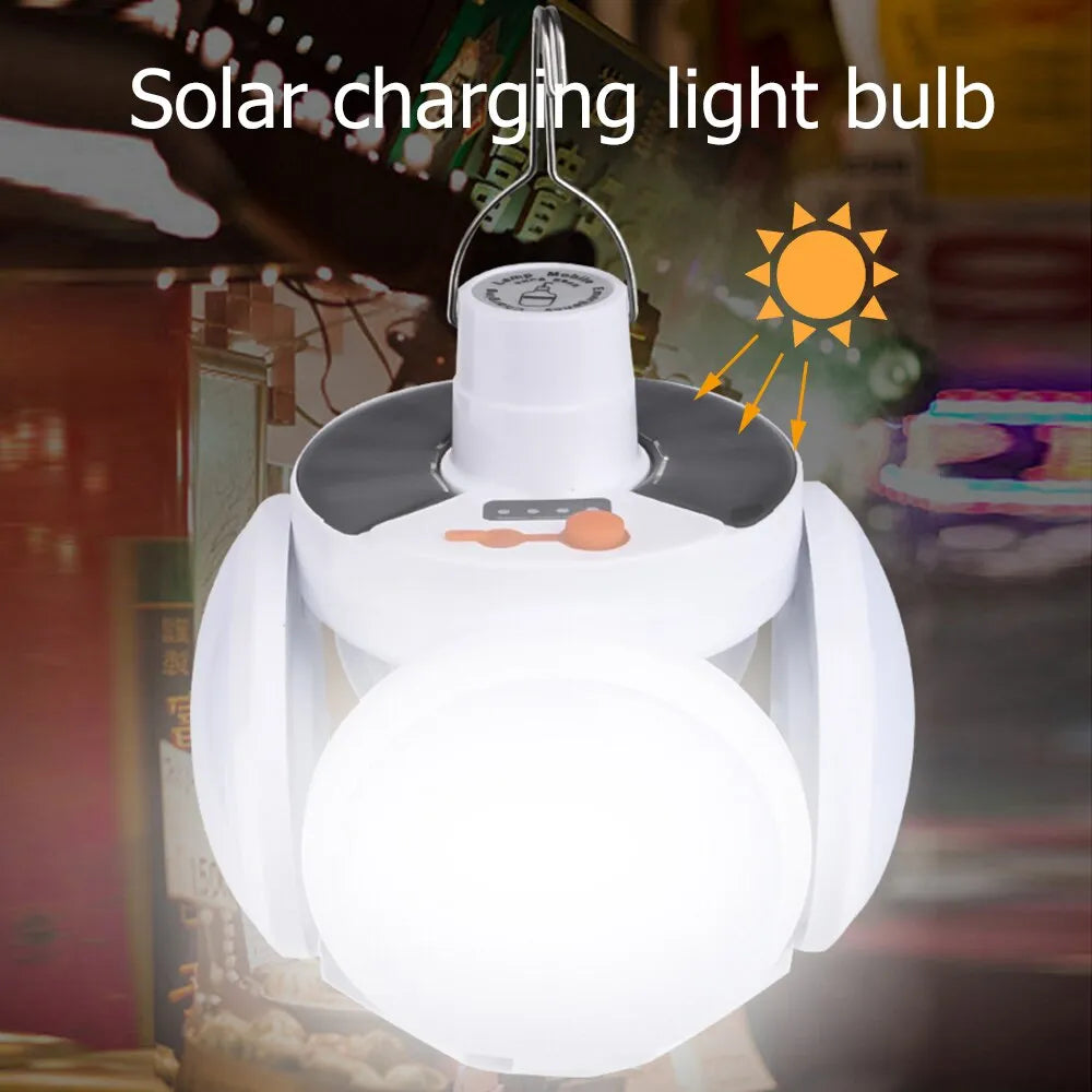 Outdoor Football LED Light Portable Folding Bulb Solar Powered Multi scene Emergency Charging Night Lamp Waterproof Rechargeable