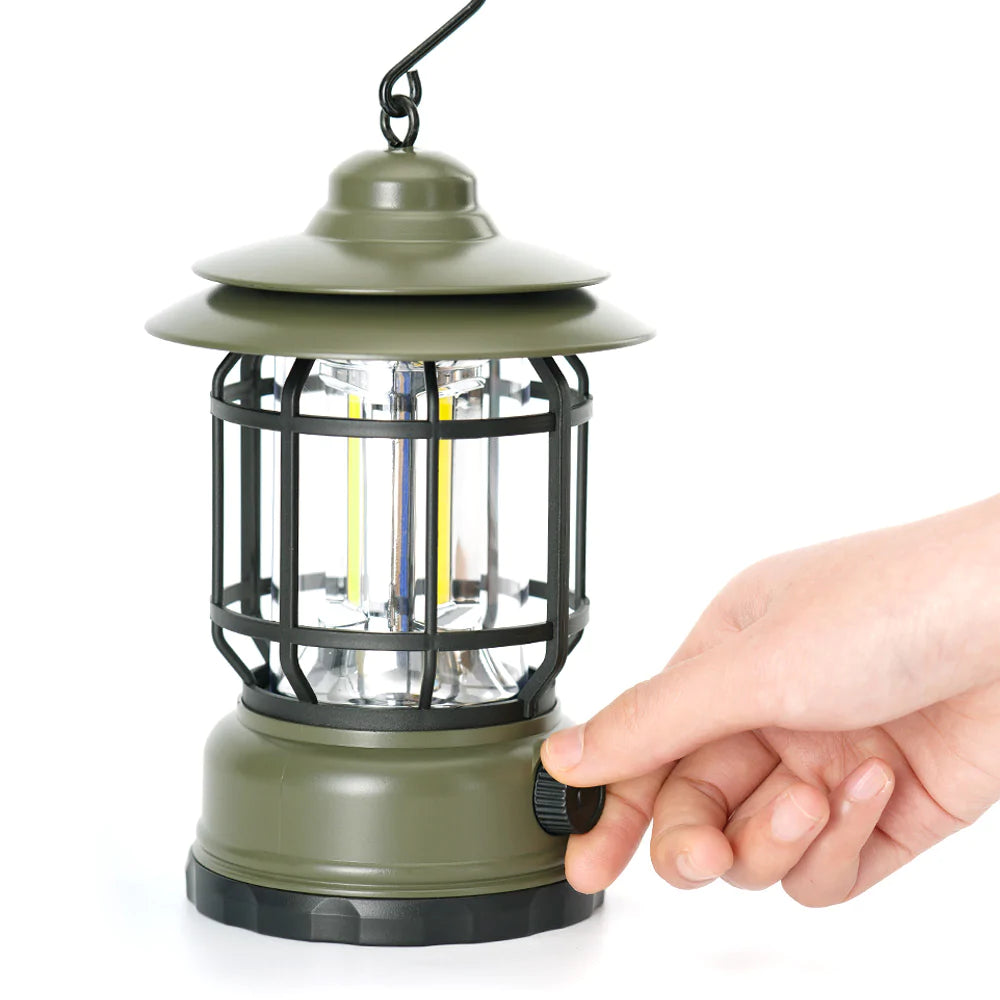 Vintage Camping Lantern LED Lamp USB Type C Rechargeable Emergency Light 8 Hours Runtime for Power Outages Hurricane Indoor Outdoors Home Decor