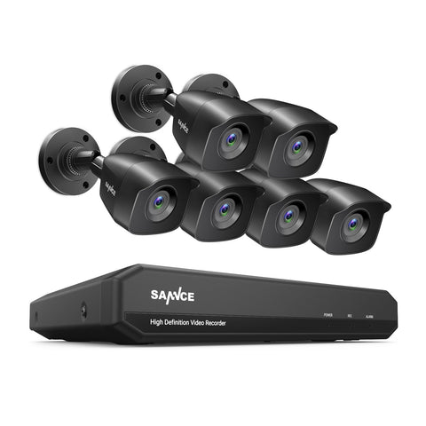 1080p Lite 8-Channel Wired Security DVR System W/ 6pcs 2MP Outdoor & Indoor Bullet Cameras, Smart Motion Detection