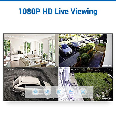 4 Channel 2 Camera 1080p DVR Security System with 1 TB HDD