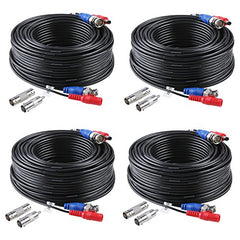 4-Pack 30M / 100 ft BNC Video Power CCTV Camera Cable (Black)