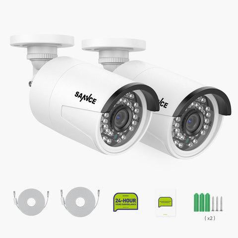 4K 8MP Super HD PoE Security Outdoor IP Camera - Smart Person/Vehicle Alerts, Two-way Audio (2-Pack)