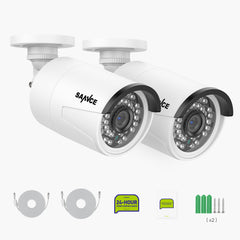 4K 8MP Super HD PoE Security Outdoor IP Camera - Smart Person/Vehicle Alerts, Two-way Audio (2-Pack), Work with SANNCE N98PBD/N96PBK