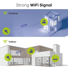 5MP 10-Channel Wireless PT & Bullet Security Camera System, 8MP NVR, 5MP Pan & Tilt WiFi Camera, Two-Way Audio, IP66 Waterproof, Smart AI Human Detection, Work With Alexa