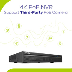 3MP 8-Channel Wired PoE Security NVR System with 6 3MP Bullet CCTV IP Cameras, Audio Recording