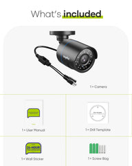 1080p Wired CCTV Camera, 4-in-1 for AHD/TVI/CVI/CVBS, IP66 Weatherproof Analog Surveillance Video Add–On Camera for Indoor and Outdoor Use, 100 ft Clear Night Vision