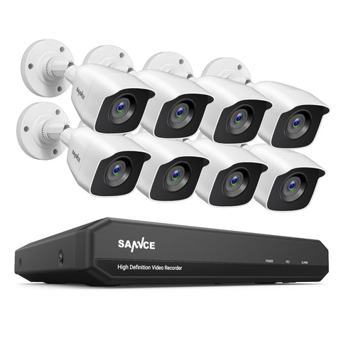 1080P Lite 8-Channel Wired Security DVR System with 8pcs 2MP Outdoor Bullet Cameras