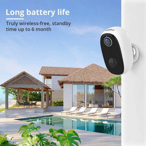 100% Wire Free 1080p Full HD Rechargeable Battery-Powered Security Camera