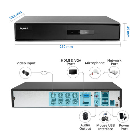 Certified Refurbished 8-Channel 4 Camera 1080p Lite DVR CCTV Security System with 1 TB HDD