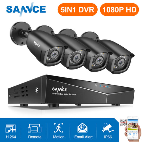 Clearance-SANNCE 8CH 1080P SECURITY CAMERA SYSTEM WITH 5-IN-1 DVR