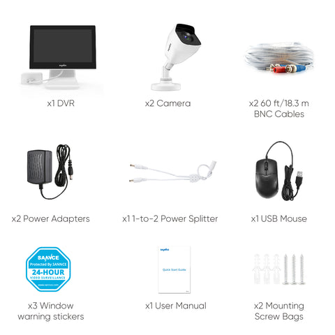 1080p 4 Channel CCTV DVR w/ 2 2MP Outdoor Bullet Security Camera System, 10.1'' LCD Colorful Monitor