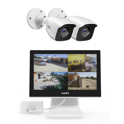 1080p 4 Channel CCTV DVR w/ 2 2MP Outdoor Bullet Security Camera System, 10.1'' LCD Colorful Monitor