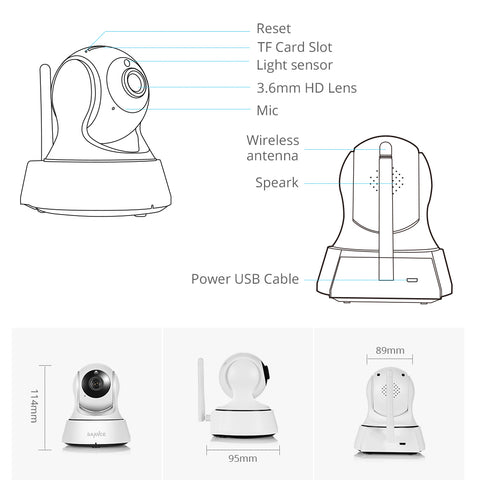 2K Super HD Wireless Pan Tilt Indoor CCTV IP Security Camera for Baby, Elder, Pet Monitor