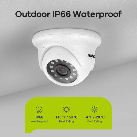 1080p 4 Channel DVR w/ 2 2MP Outdoor Dome Security Camera System, 10.1’’ LCD Colorful Monitor