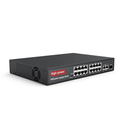 16-Port Gigabit Ethernet PoE Switch with Metal Casing, Desktop or Wall Mount