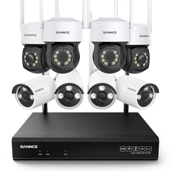 5MP 10-Channel Wireless PT & Bullet Security Camera System, 8MP NVR, 5MP Pan & Tilt WiFi IP Camera, Two-Way Audio, IP66 Waterproof, Smart AI Human Detection, Work With Alexa