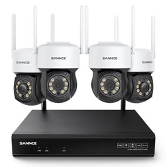 5MP 10-Channel Wireless PT Security Camera System, 8MP NVR, 5MP Pan & Tilt WiFi Camera, Two-Way Audio, IP66 Waterproof, Smart AI Human Detection, Work With Alexa