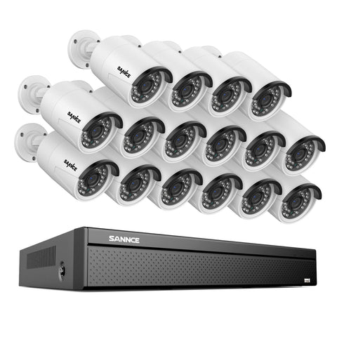 16 Channel 5MP PoE Security Camera System, 4K NVR & 5MP Outdoor PoE IP Cameras, ONVIF Supported, H.265, Audio Recording, Human/Vehicle Detection