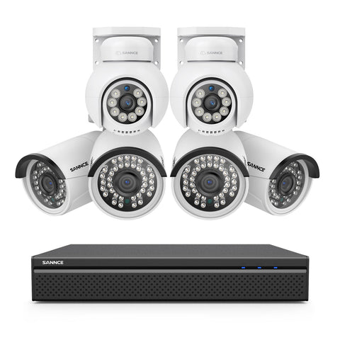 8 Channel 4K PoE PT Security Camera System, 8MP Pan & Tilt IP Cameras, Smart Person/Vehicle Alerts, 2-Way Audio