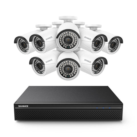 8 Channel 4K PoE Security Camera System, 8MP Outdoor IP Cameras, Smart Person/Vehicle Alerts, ONVIF Supported NVR, H.264+, 2-Way Audio