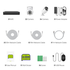 10 Channel 4K 24/7 PoE Security Camera System, 8MP Pan-Tilt Turret & Bullet IP Cameras, AI Human/Vehicle Detection, Two-Way Audio